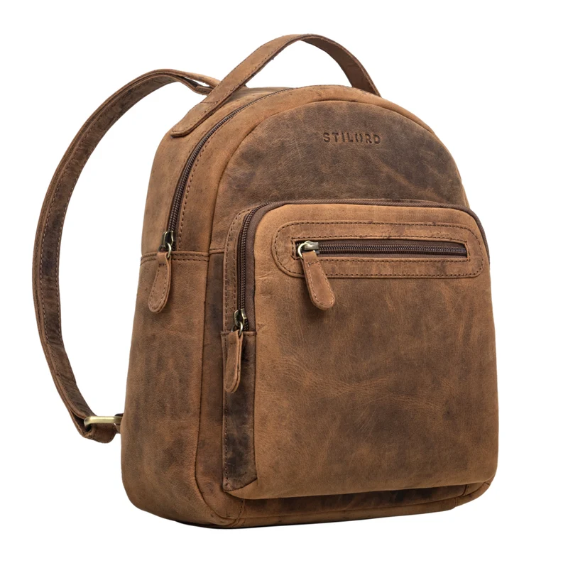 "Kima" Kleiner Rucksack Damen Vintage Leder