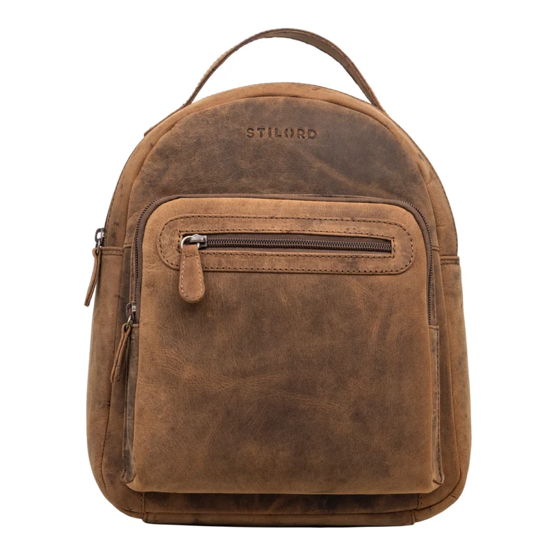 "Kima" Kleiner Rucksack Damen Vintage Leder