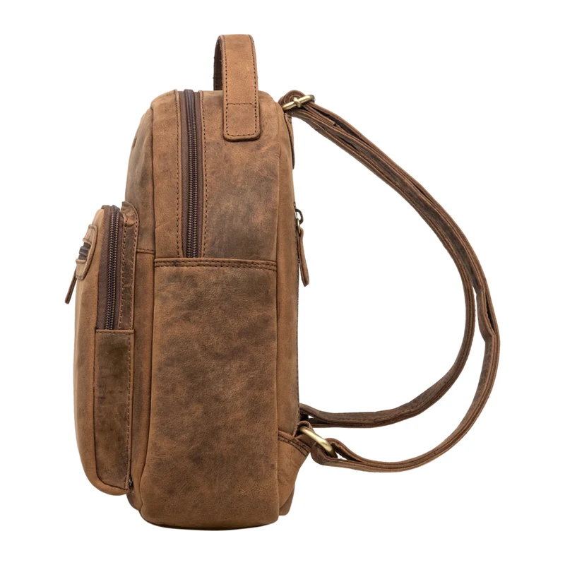 "Kima" Kleiner Rucksack Damen Vintage Leder