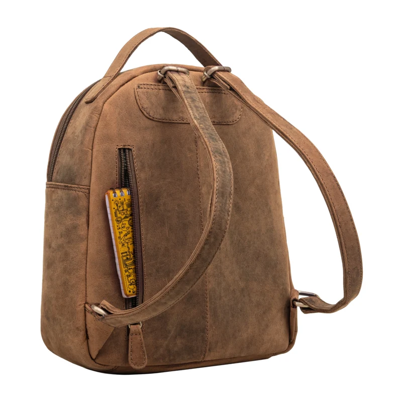 "Kima" Kleiner Rucksack Damen Vintage Leder