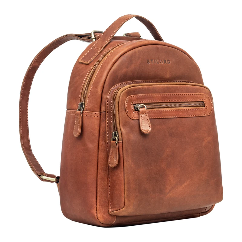 "Kima" Kleiner Rucksack Damen Vintage Leder