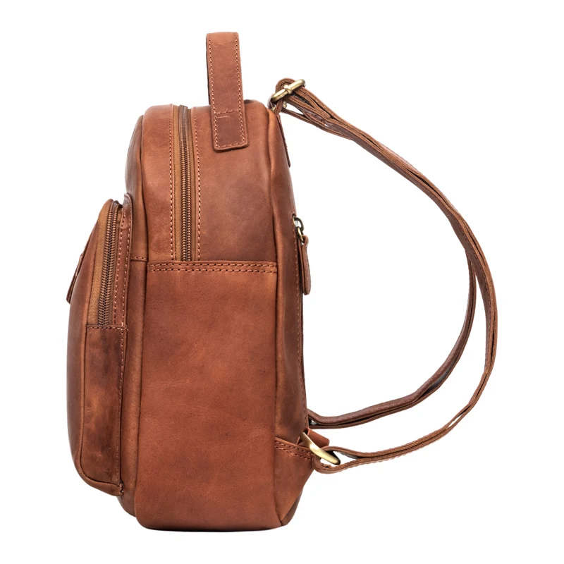 "Kima" Kleiner Rucksack Damen Vintage Leder