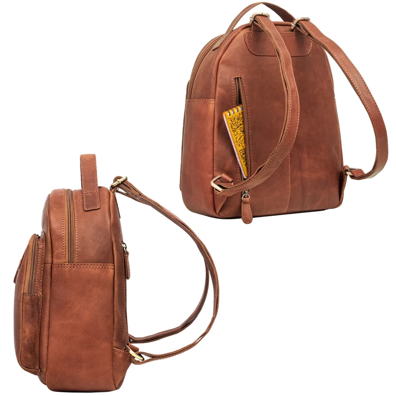 "Kima" Kleiner Rucksack Damen Vintage Leder