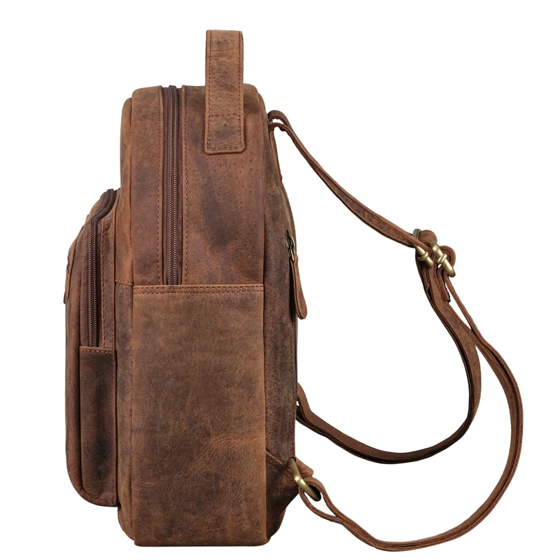 "Kima" Kleiner Rucksack Damen Vintage Leder