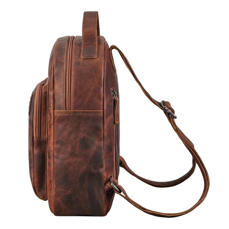 "Kima" Kleiner Rucksack Damen Vintage Leder