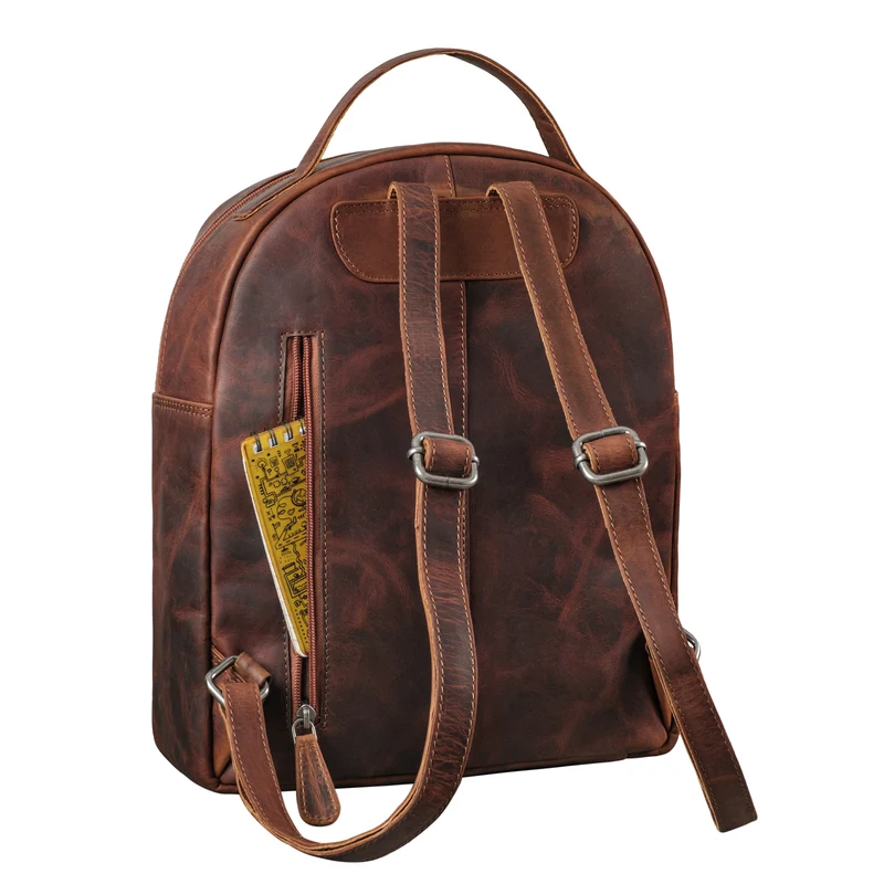 "Kima" Kleiner Rucksack Damen Vintage Leder