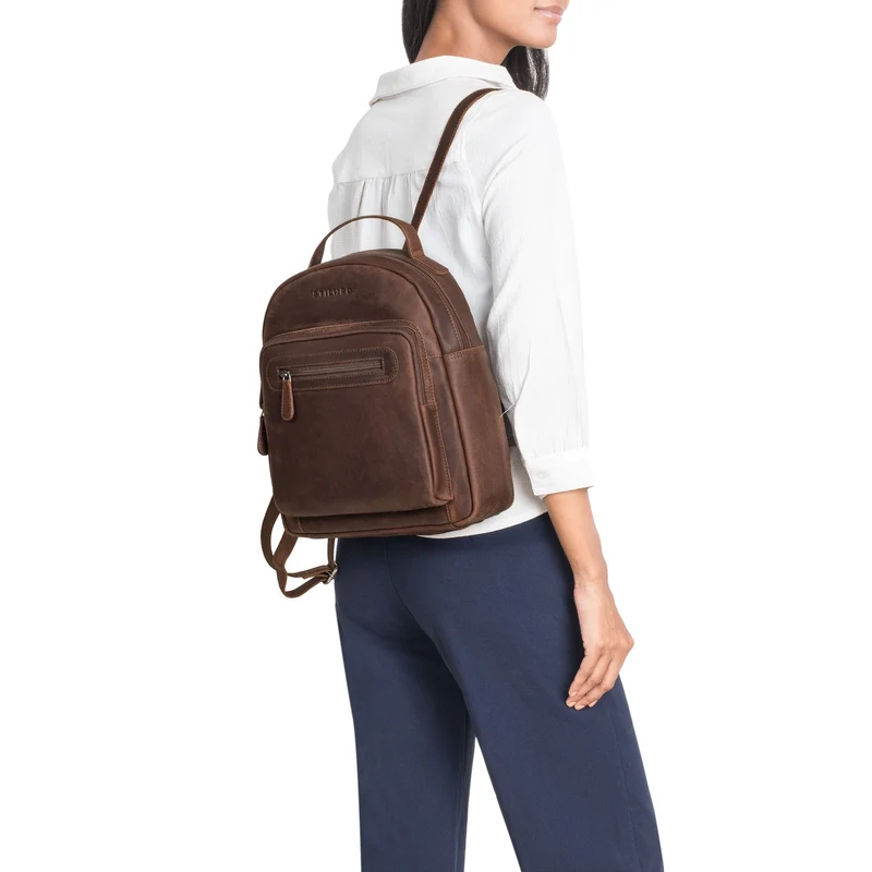 "Kima" Kleiner Rucksack Damen Vintage Leder