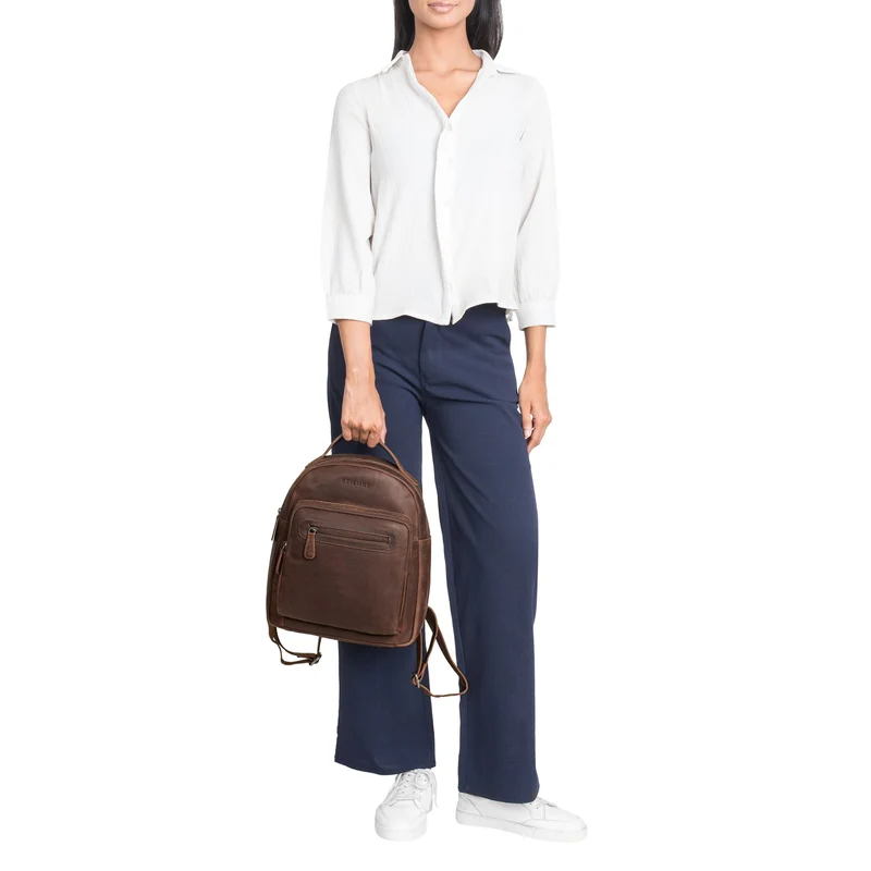 "Kima" Kleiner Rucksack Damen Vintage Leder
