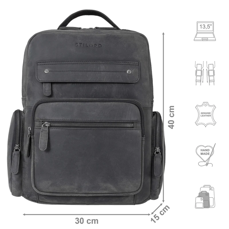 "Edison" Moderner Studenten-Rucksack mit Laptop-Fach 13,5 Zoll