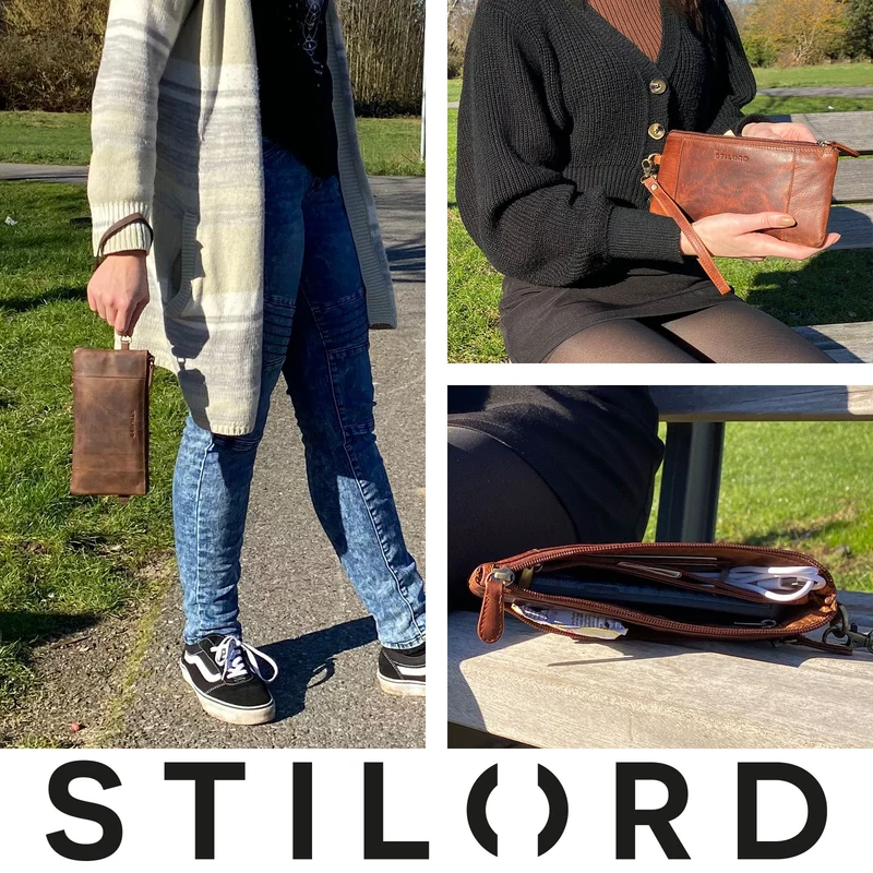 "Grecia" Clutch Leder Vintage RFID Schutz