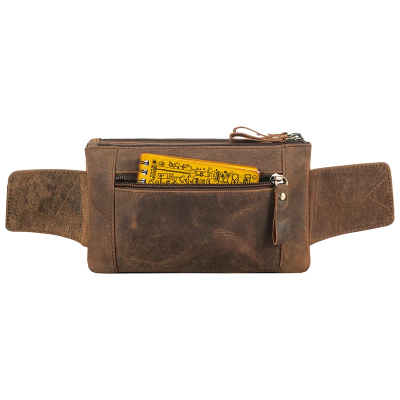 B-WARE "Damian" Große Bauchtasche Leder Vintage
