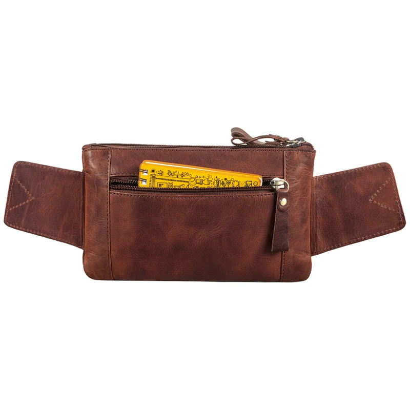 B-WARE "Damian" Große Bauchtasche Leder Vintage