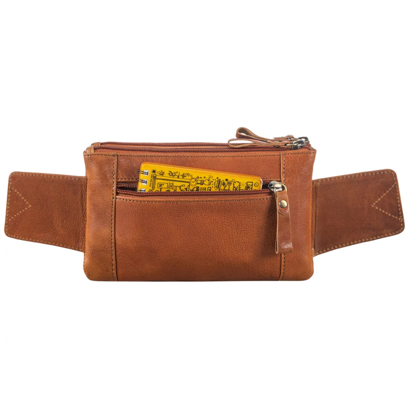 B-WARE "Damian" Große Bauchtasche Leder Vintage