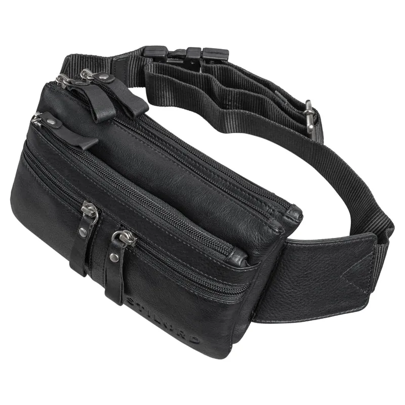 B-WARE "Damian" Große Bauchtasche Leder Vintage