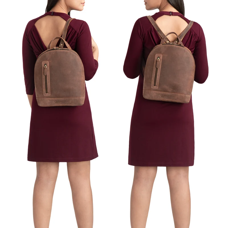 B-WARE "Reed" Lederrucksack Damen Klein