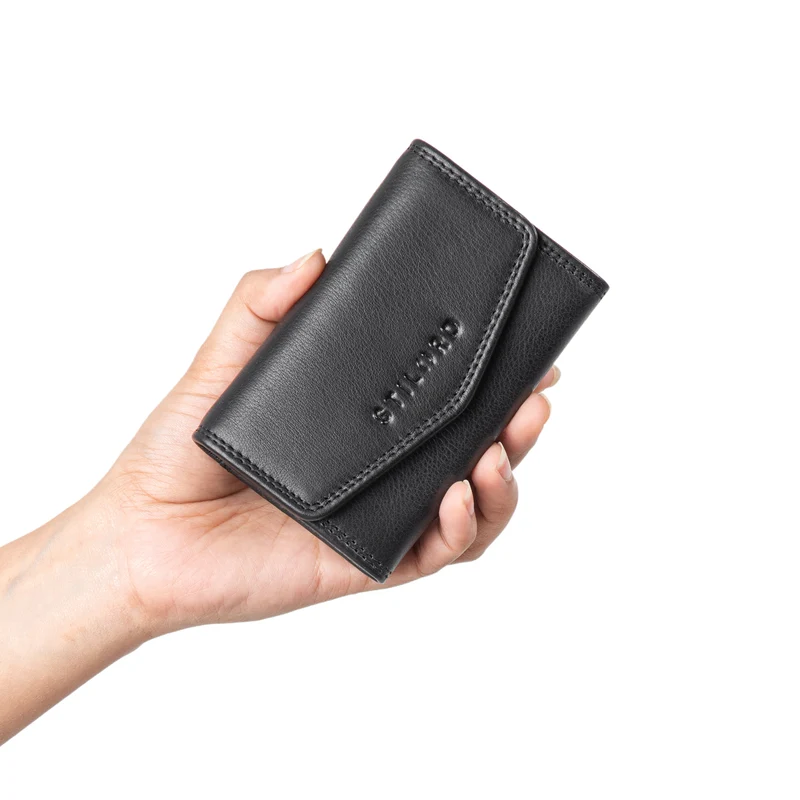 "Holden" Leder Kreditkartenetui mit Münzfach klein für Damen und Herren