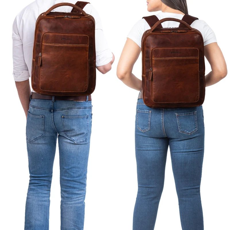 "Nicky" Laptoprucksack 13 Zoll aus echtem Leder Mittel-Groß Unisex