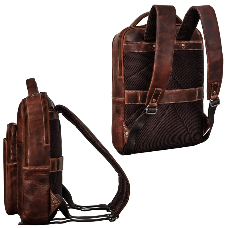 "Nicky" Laptoprucksack 13 Zoll aus echtem Leder Mittel-Groß Unisex