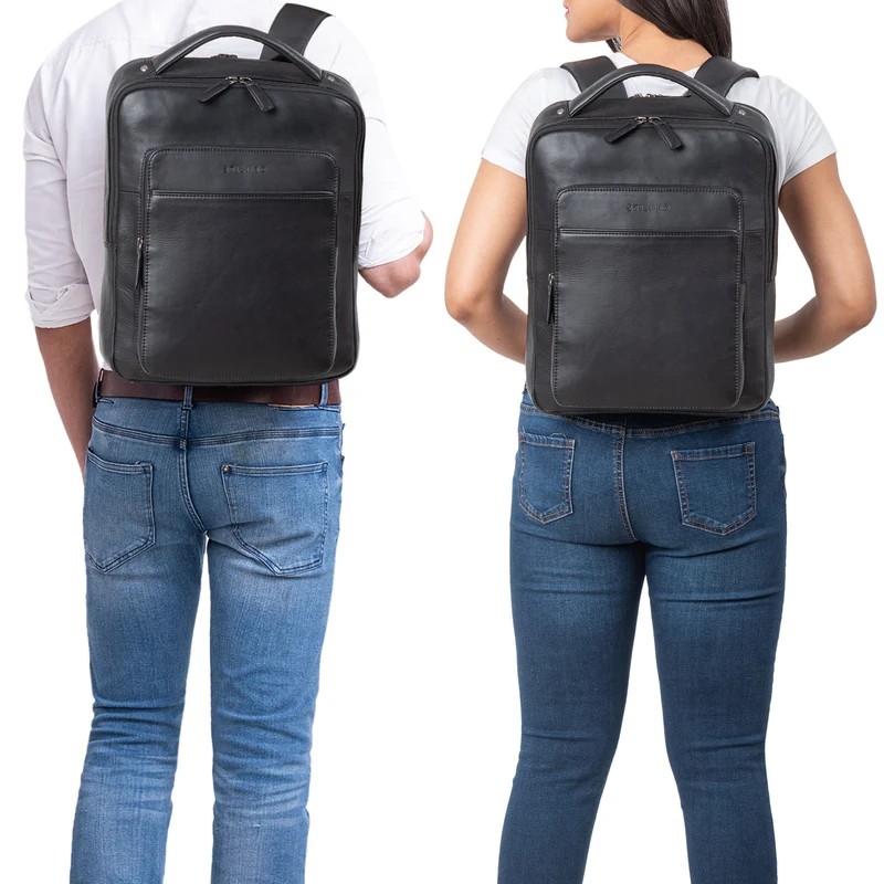 "Nicky" Laptoprucksack 13 Zoll aus echtem Leder Mittel-Groß Unisex