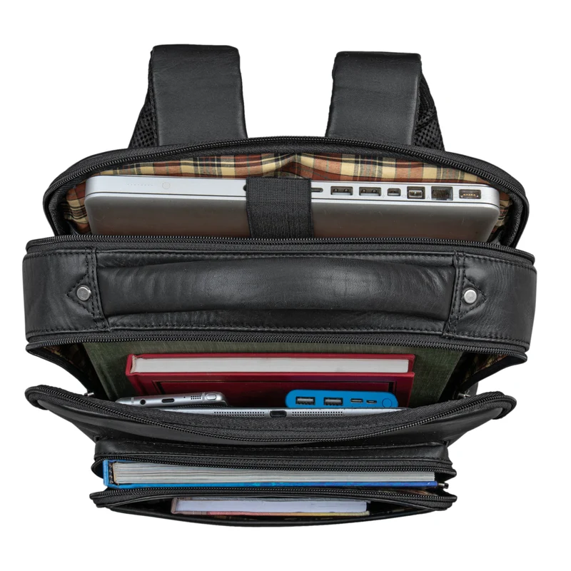 "Nicky" Laptoprucksack 13 Zoll aus echtem Leder Mittel-Groß Unisex