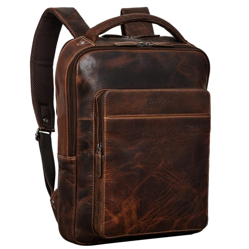 "Nicky" Laptoprucksack 13 Zoll aus echtem Leder Mittel-Groß Unisex