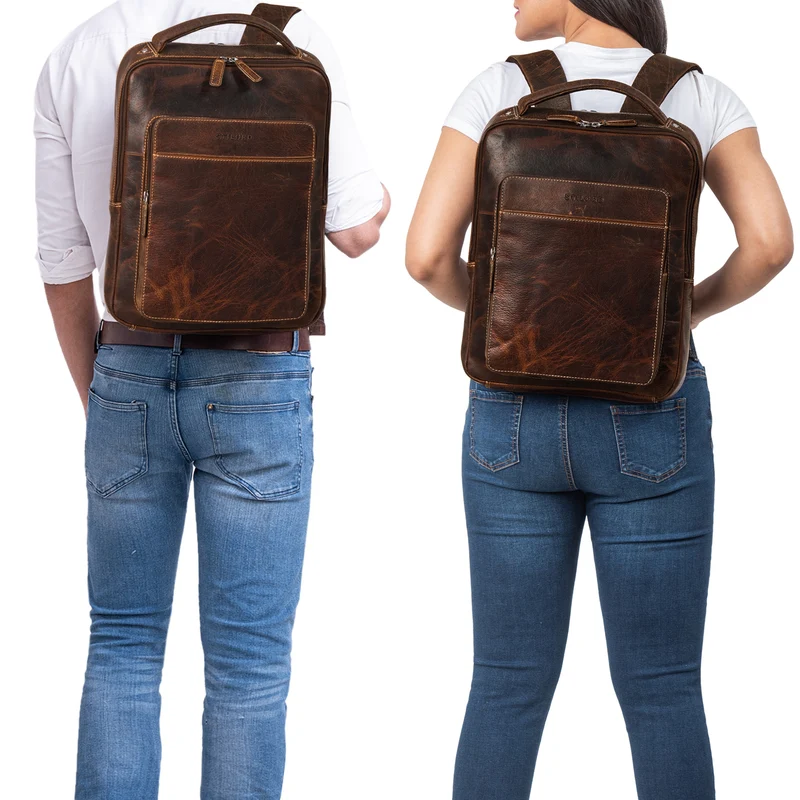 "Nicky" Laptoprucksack 13 Zoll aus echtem Leder Mittel-Groß Unisex