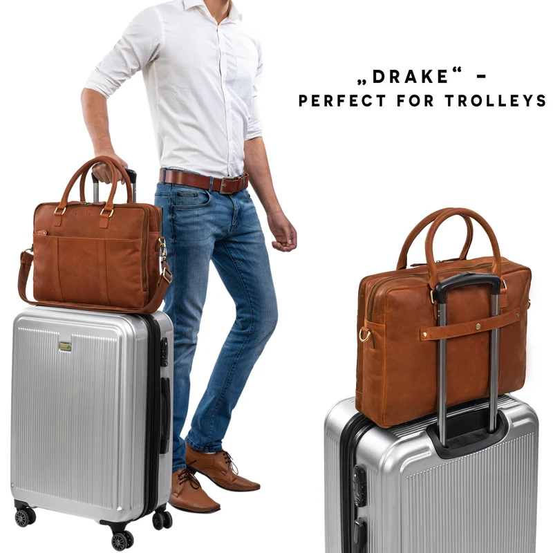 B-WARE "Drake" Businesstasche Leder Groß