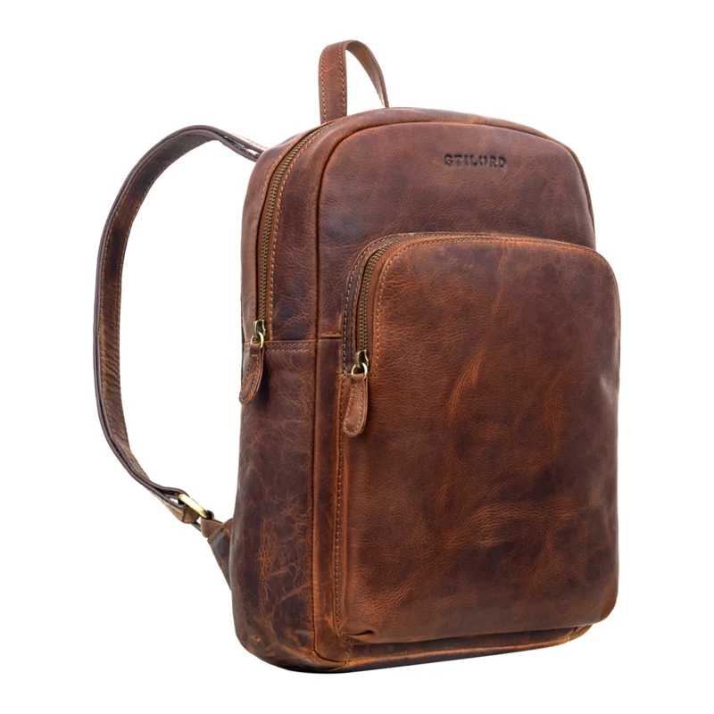 "Jona" Lederrucksack mit Laptopfach 15,6 Zoll Echtleder Herren / Damen