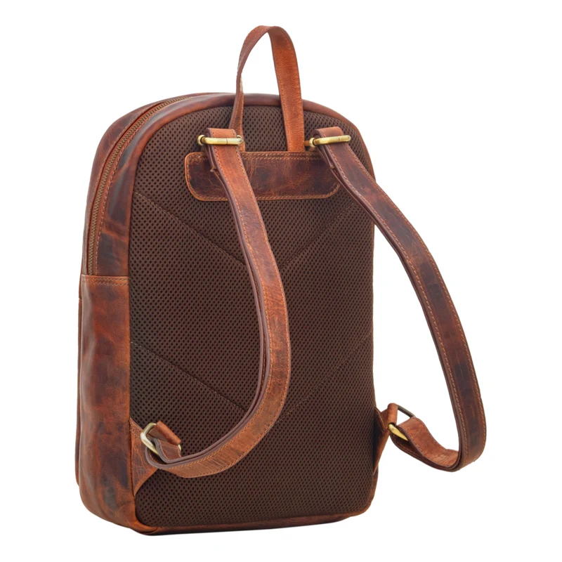 "Jona" Lederrucksack mit Laptopfach 15,6 Zoll Echtleder Herren / Damen
