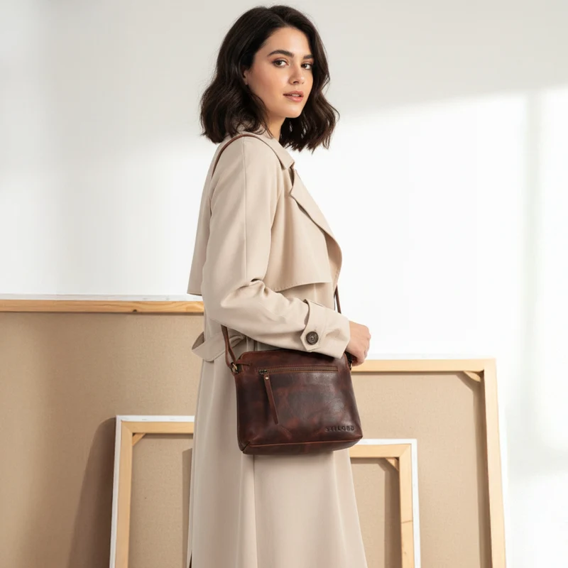 "Hope" Ledertasche Damen Umhängetasche Mittelgroß