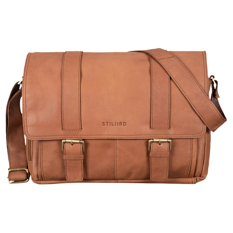 B-WARE "Kai" Messenger Laptop-Tasche Leder