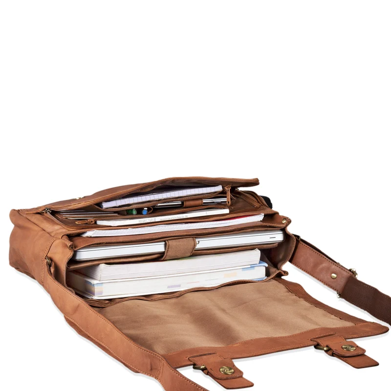 B-WARE "Kai" Messenger Laptop-Tasche Leder