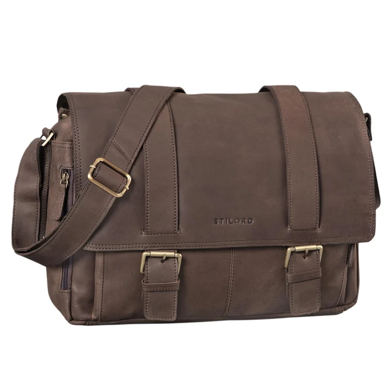 B-WARE "Kai" Messenger Laptop-Tasche Leder