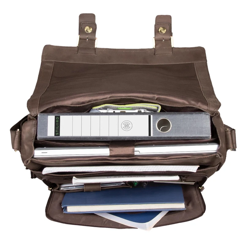 B-WARE "Kai" Messenger Laptop-Tasche Leder