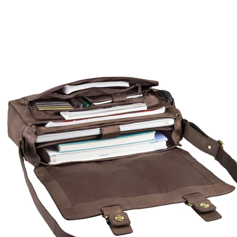 B-WARE "Kai" Messenger Laptop-Tasche Leder