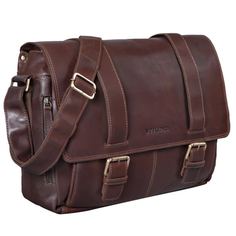 B-WARE "Kai" Messenger Laptop-Tasche Leder