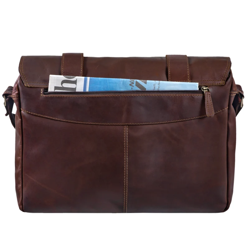 B-WARE "Kai" Messenger Laptop-Tasche Leder