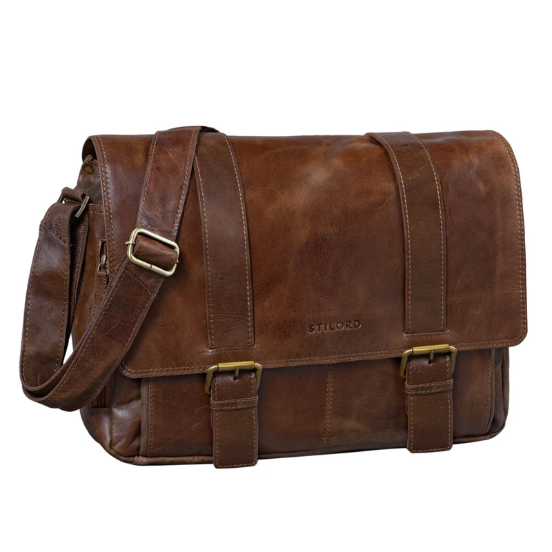 B-WARE "Kai" Messenger Laptop-Tasche Leder