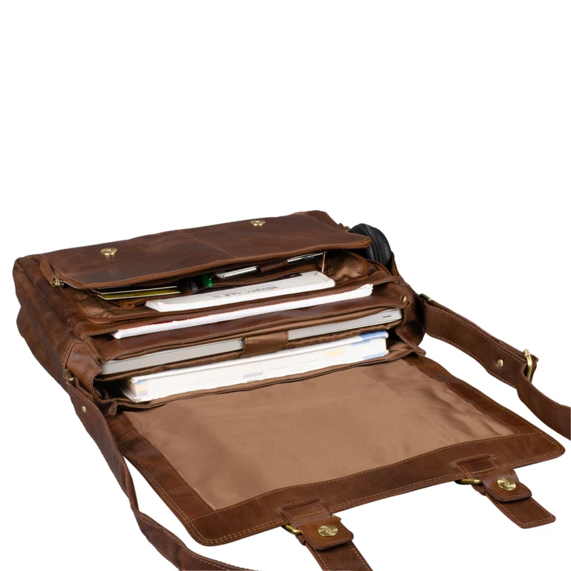 B-WARE "Kai" Messenger Laptop-Tasche Leder