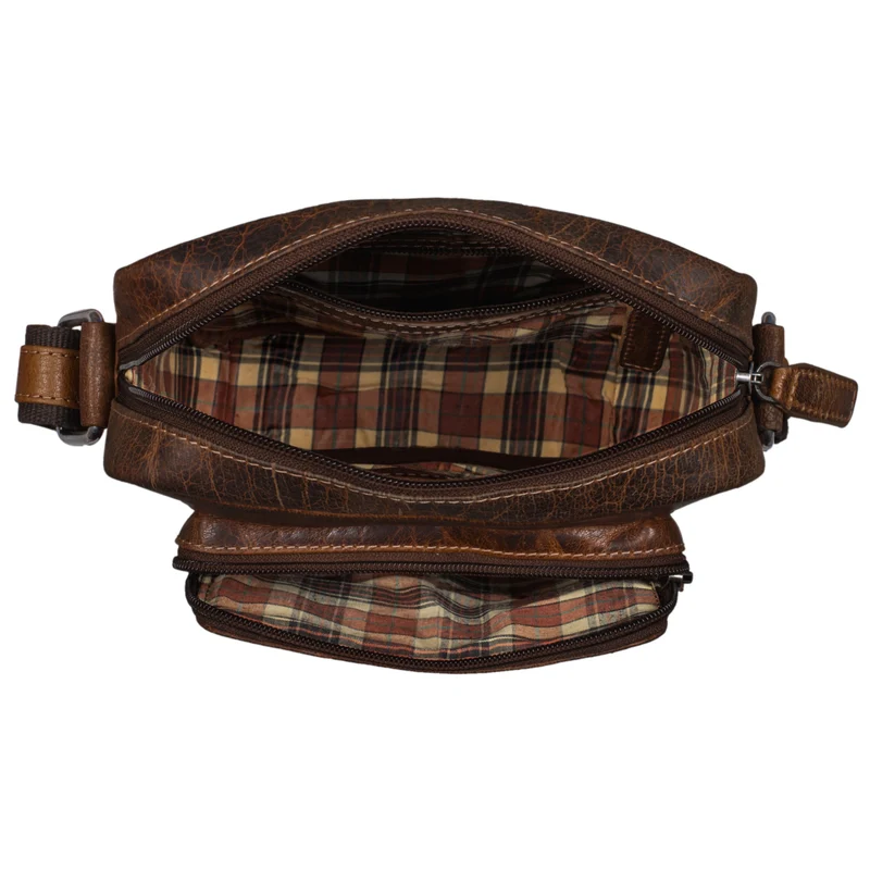 "Vittorio" Moderne Vintage Herrentasche zum Umhängen klein Echtleder