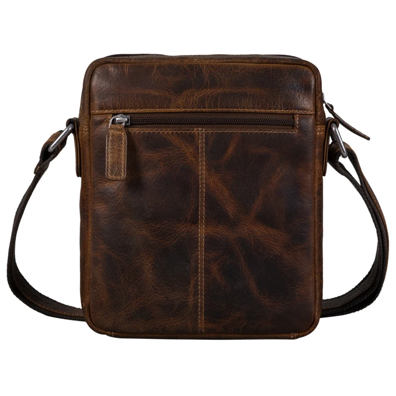 "Vittorio" Moderne Vintage Herrentasche zum Umhängen klein Echtleder