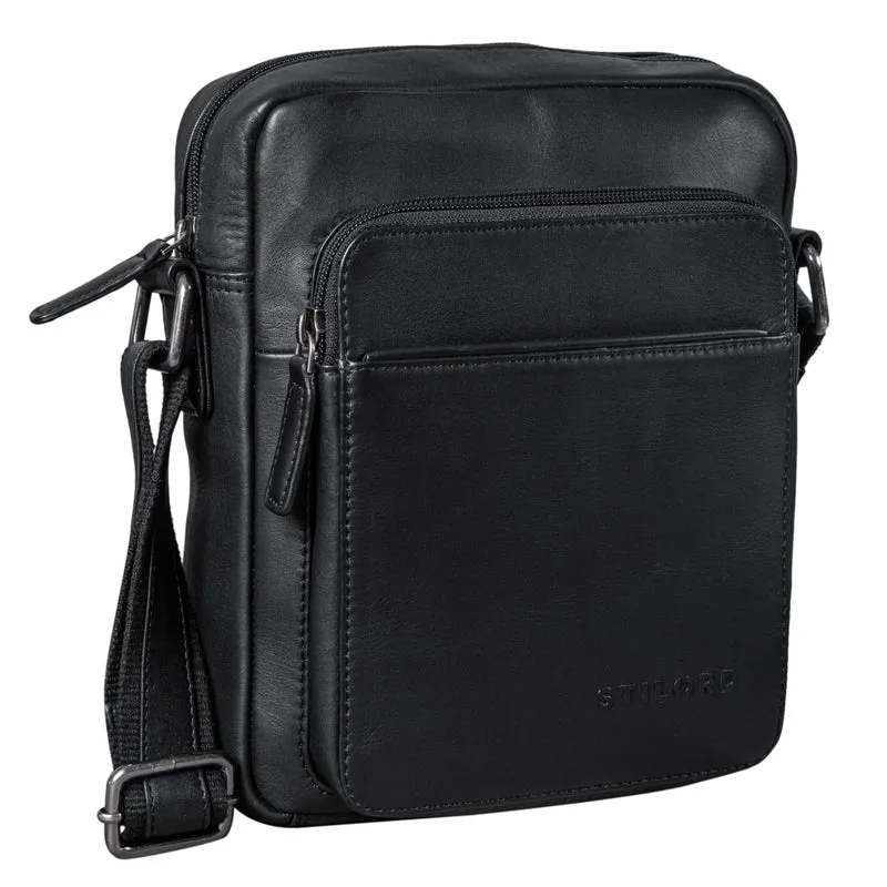 "Vittorio" Moderne Vintage Herrentasche zum Umhängen klein Echtleder