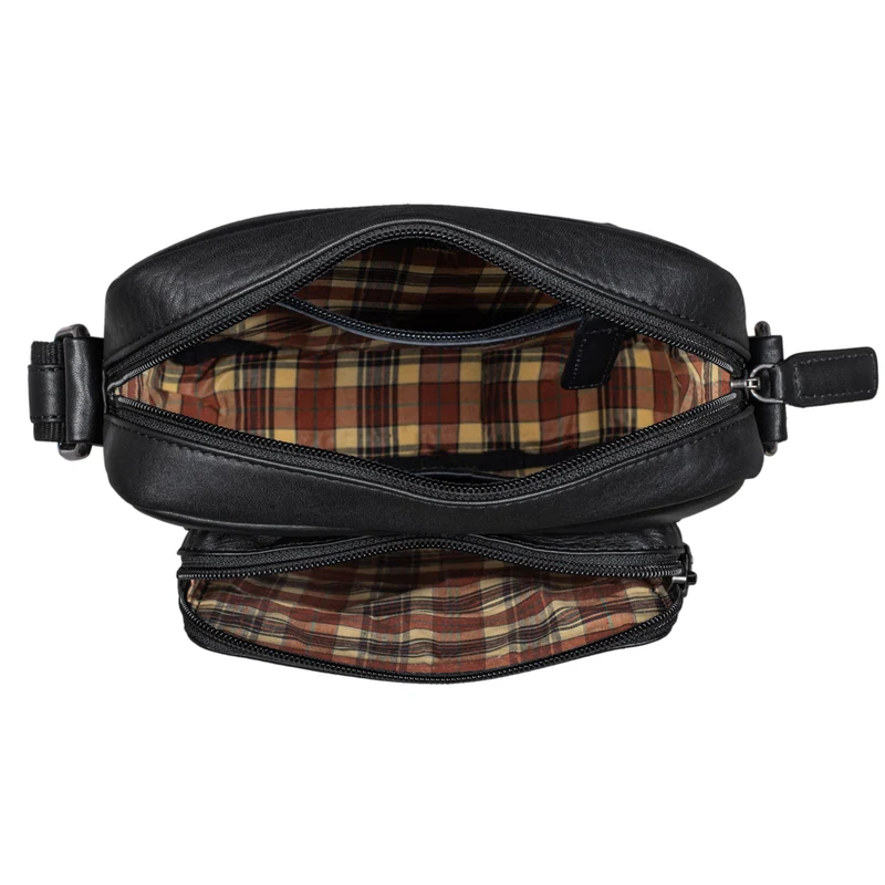 "Vittorio" Moderne Vintage Herrentasche zum Umhängen klein Echtleder