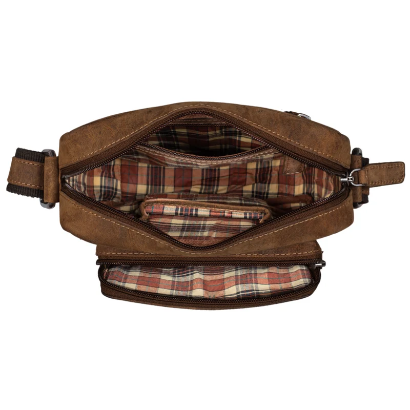"Vittorio" Moderne Vintage Herrentasche zum Umhängen klein Echtleder