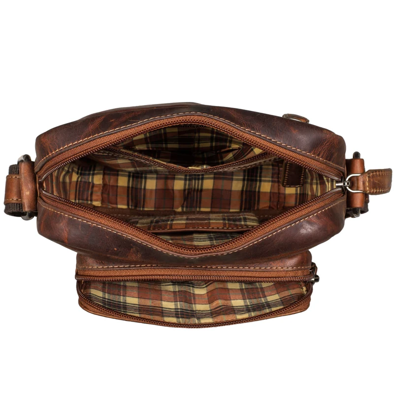 "Vittorio" Moderne Vintage Herrentasche zum Umhängen klein Echtleder