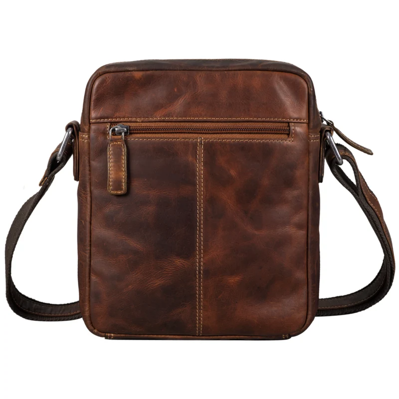 "Vittorio" Moderne Vintage Herrentasche zum Umhängen klein Echtleder