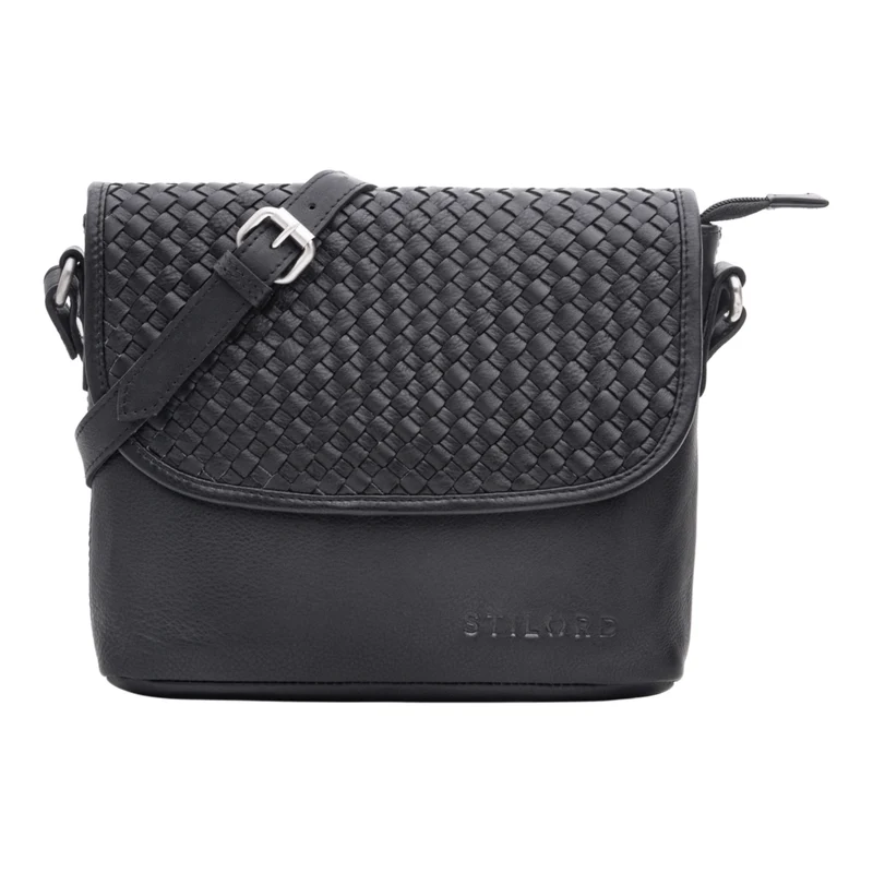 "Nika" Crossbody Bag Damen Leder geflochten