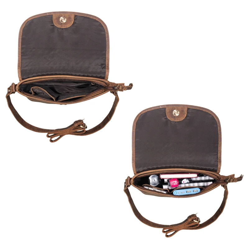 "Nika" Crossbody Bag Damen Leder geflochten