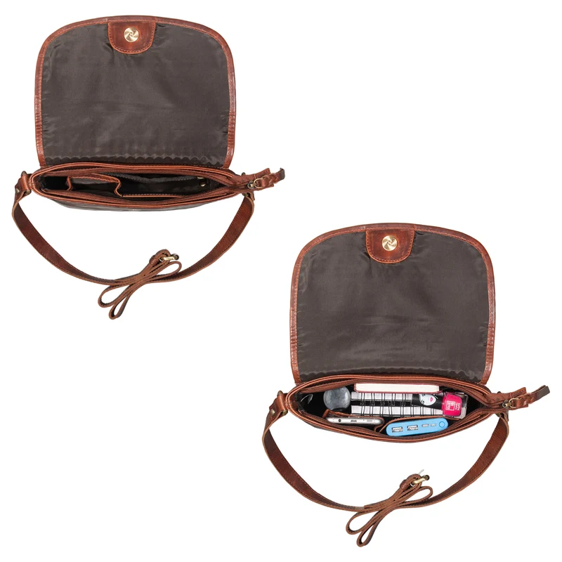 "Nika" Crossbody Bag Damen Leder geflochten