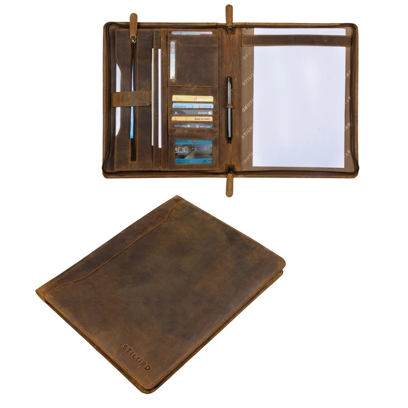 B-WARE "Scott" Vintage Dokumentenmappe Echtes Leder
